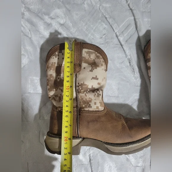 Durango Kids Brown and Camouflage Cowboy Boots 8" Tall Size3M - Picture 7 of 9